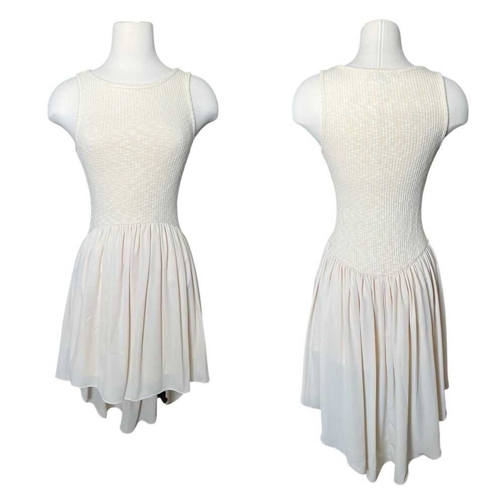 Finn & Clover Beige Cream High-Low Dress Size Medium Glam Party Bride Wedding